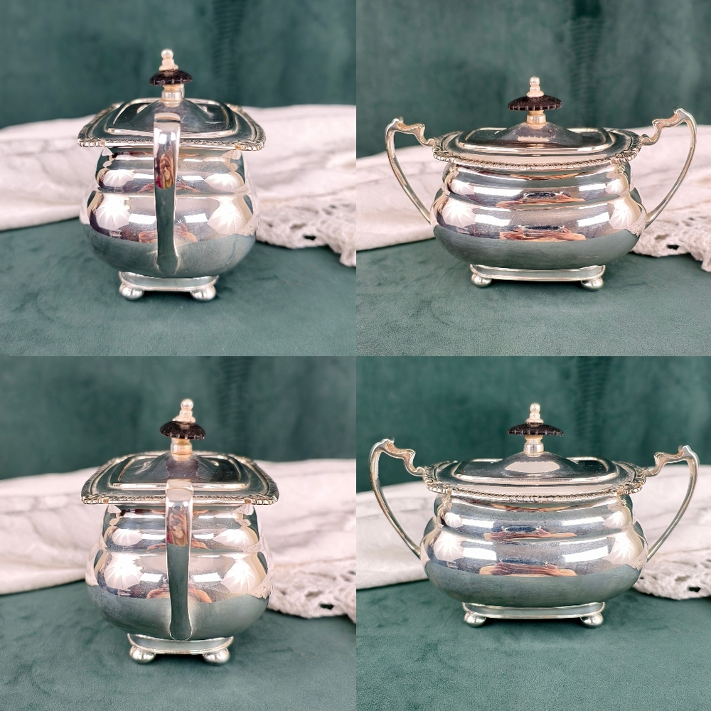 Vintage Rectangular Wallace Silver Plated Tea Set - Picture 7 of 10